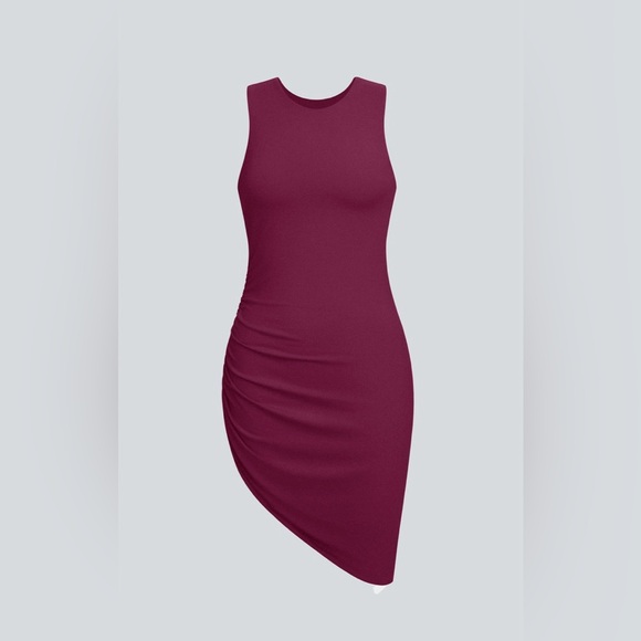 HALARA Dresses & Skirts - HALARA Red Ruched Halter Mini Dress